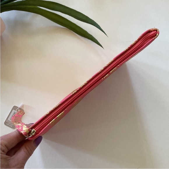 Pink & Gold Foil Pineapple Wristlet/Cosmetic Bag - Picture 5 of 9